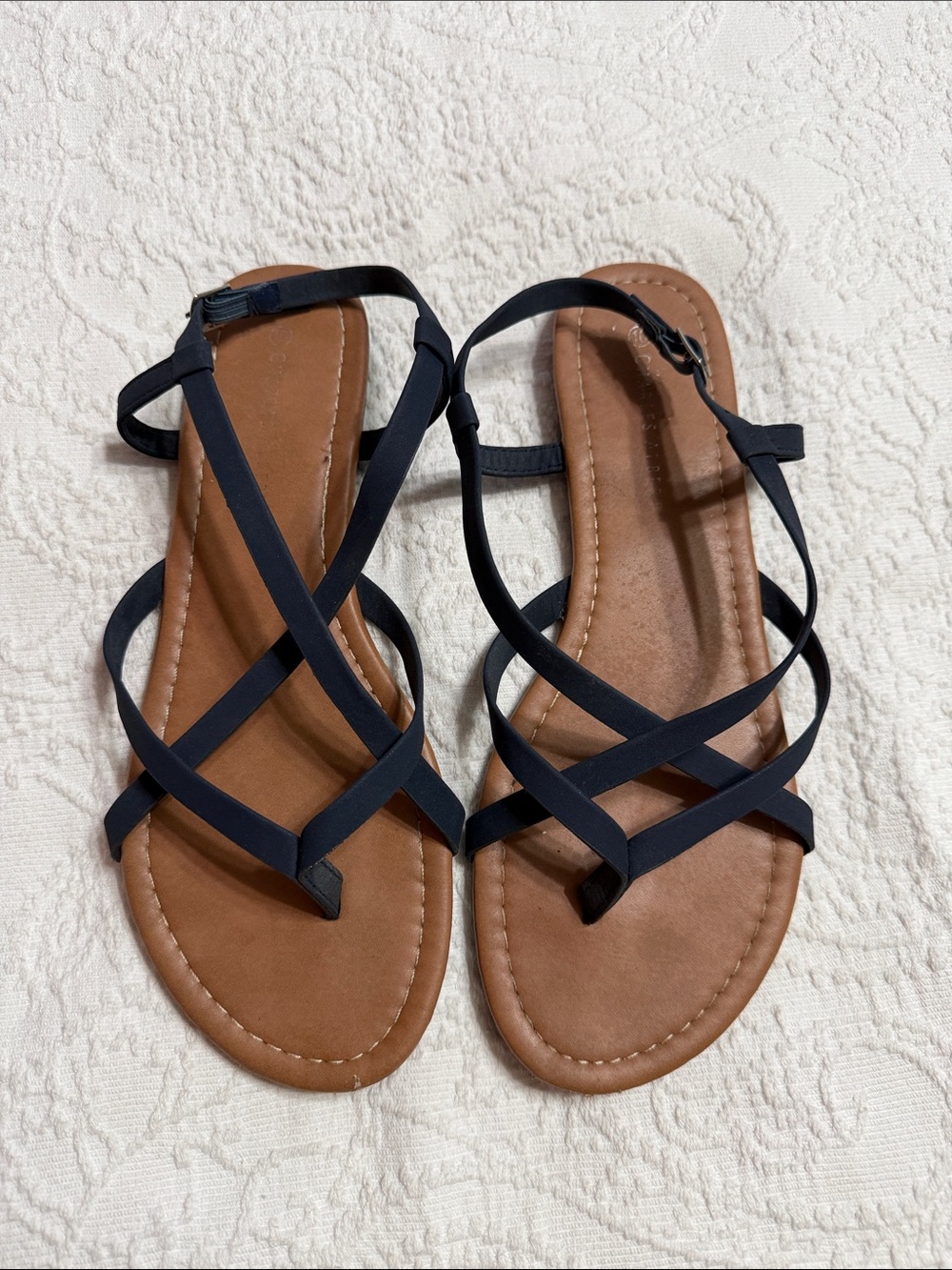 Charles Albert NAVY BLUE Strappy Sandals Size 10
